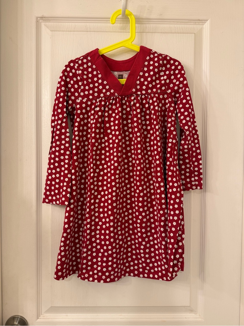 Tea Collection Girls' Red Floral Long-Sleeve dress